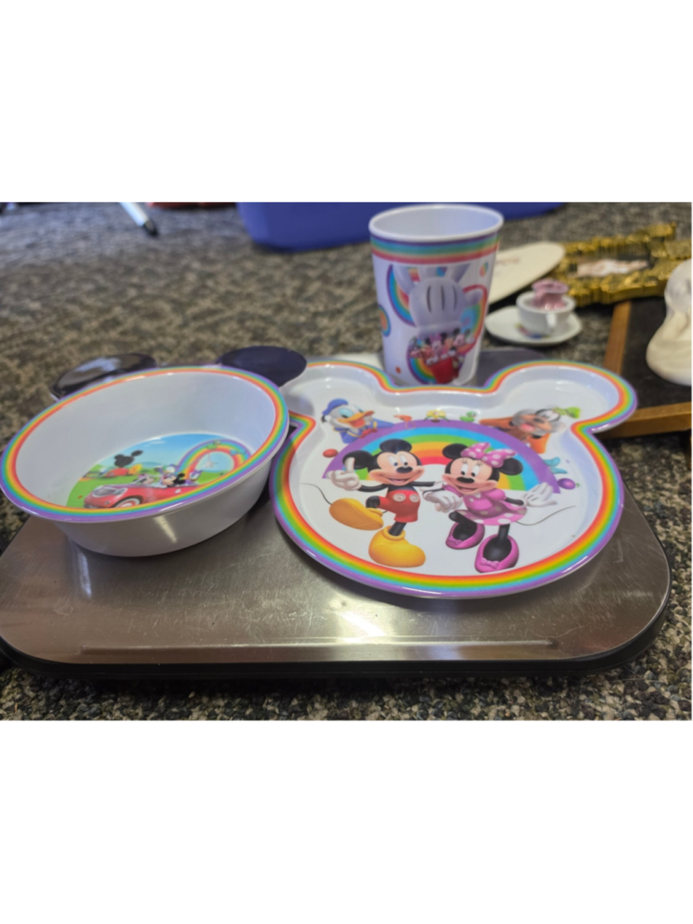 Disney Kids Dinnerware Set One Size White Multicolor